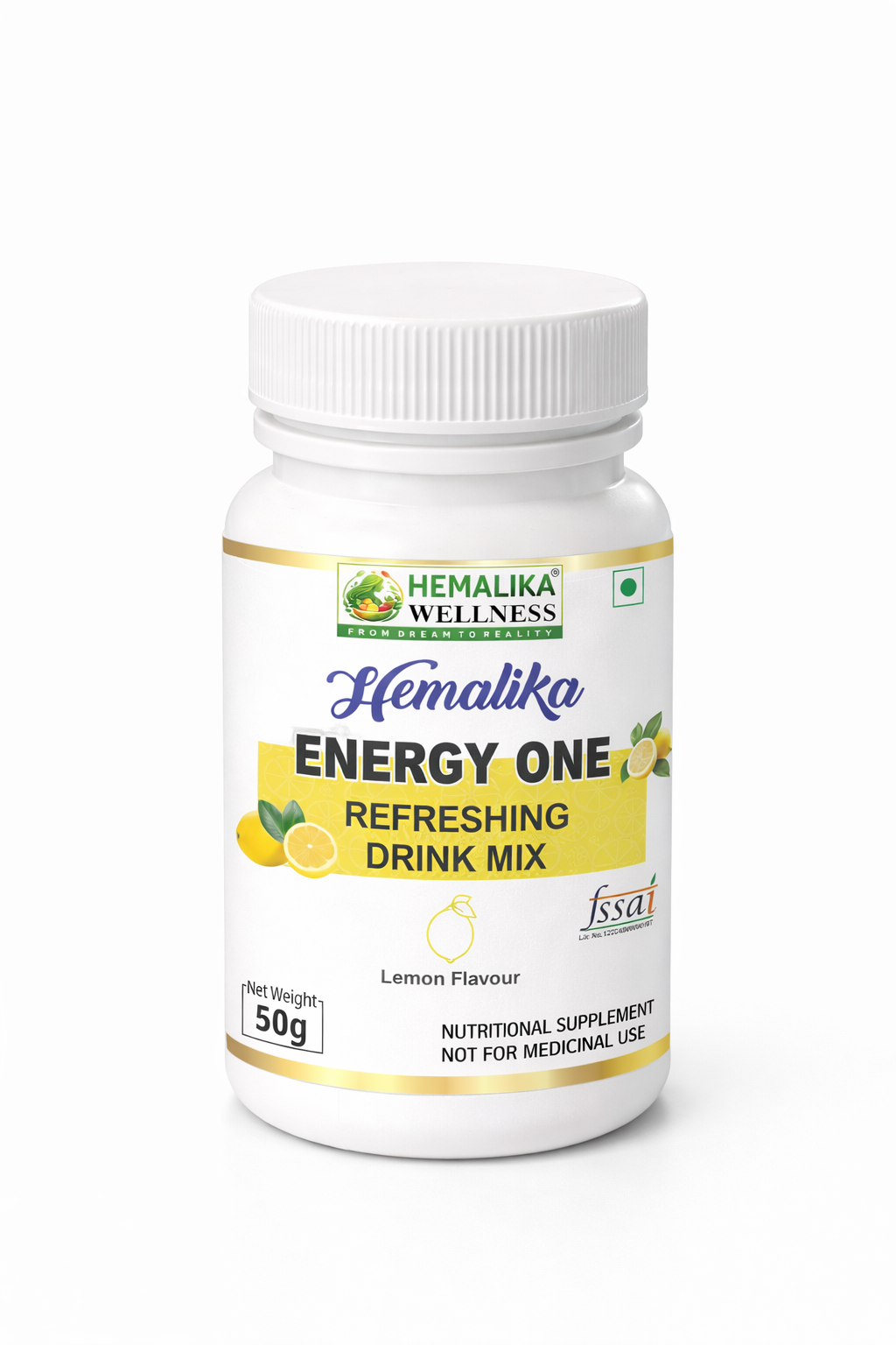 HEMALIKA ENERGY DRINK MIX LEMON FLAVOUR (50G)